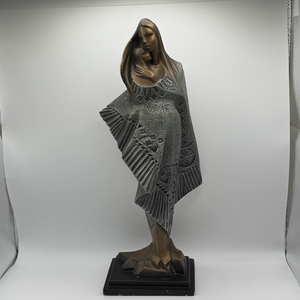 Alexander Danel Mother Child Sculpture Austin Productions 1991 Art Deco 17"